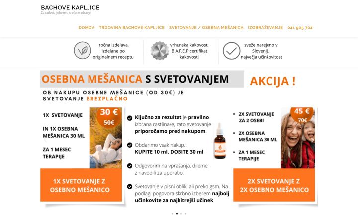 Screenshot of bachovekapljice.si
