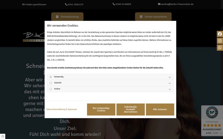 Ekrano kopija bachs-friseursalon.de