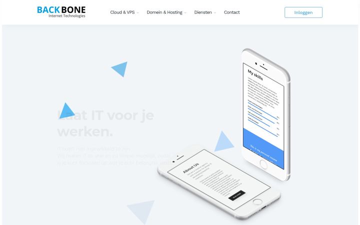 Screenshot van back-bone.nl