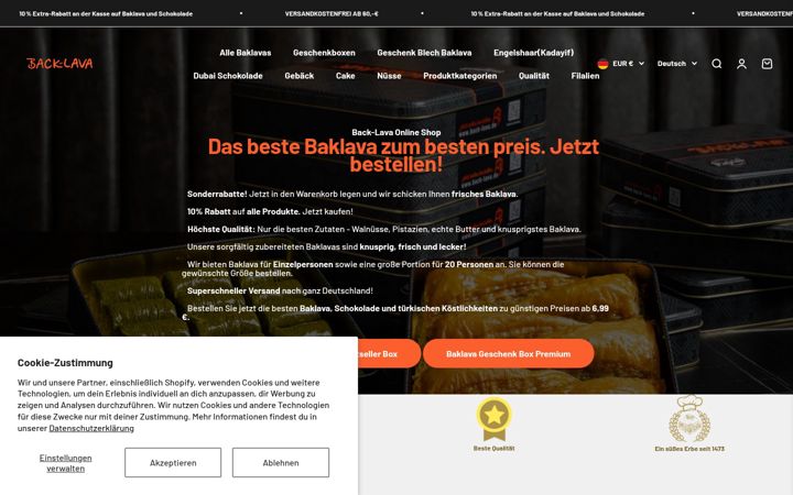 Screenshot of back-lava-onlineshop.de