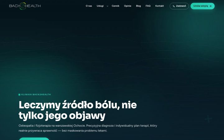 Screenshot of back2health.pl