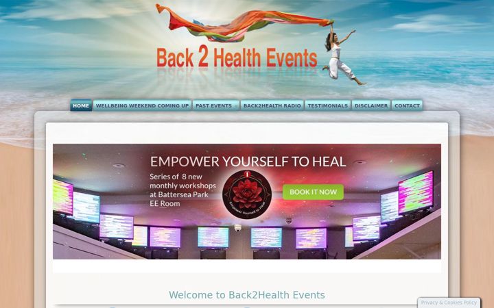 Screenshot of back2healthevents.com