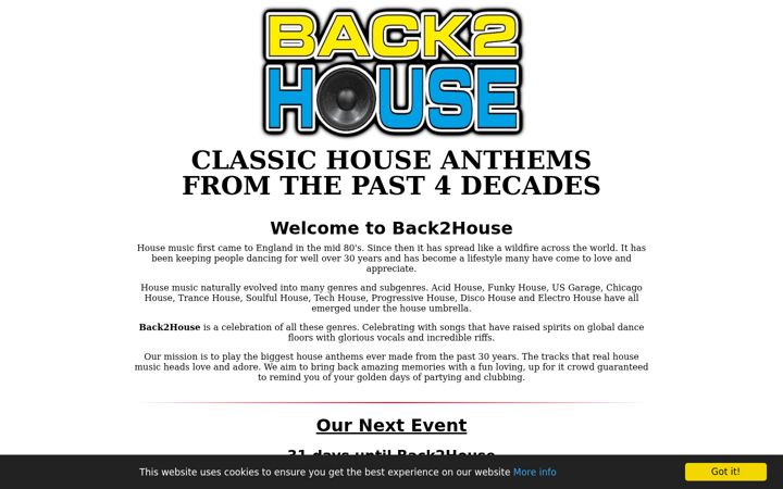 Screenshot of back2house.co.uk