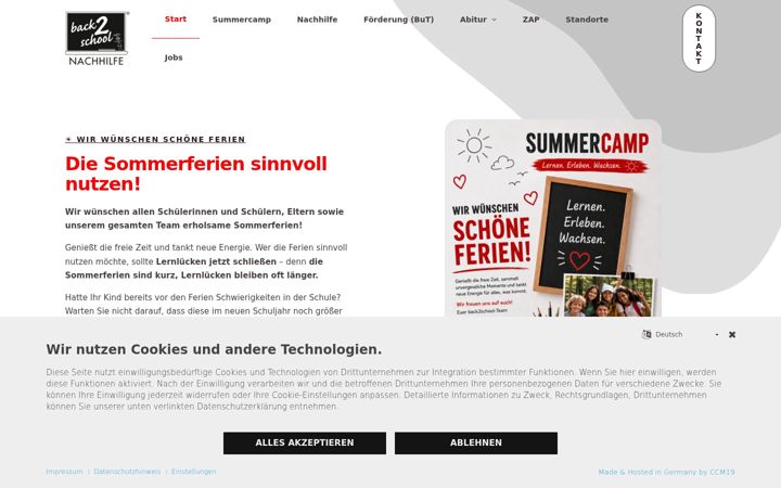 Screenshot of back2school.de