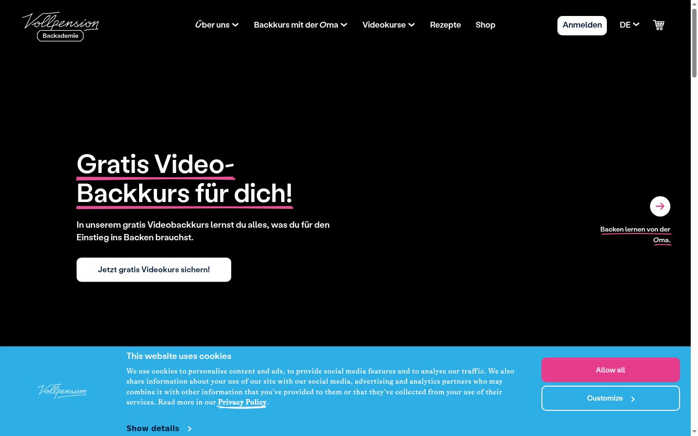 Screenshot tal-banner tal-kunsens muri qabel kwalunkwe interazzjoni