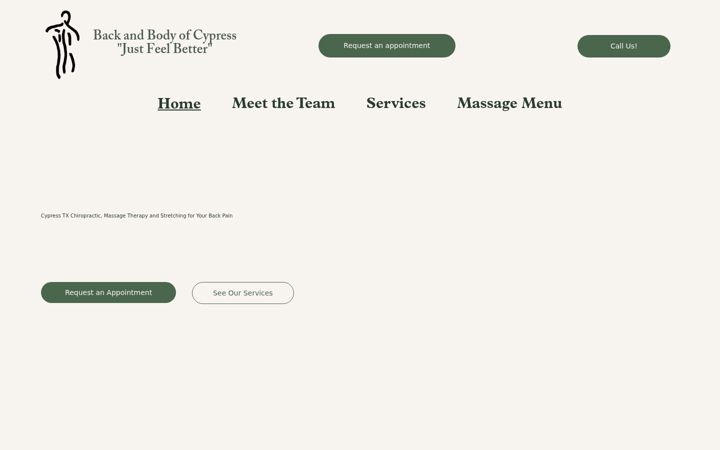 Screenshot of backandbodycypress.com