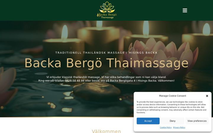 Ekrano kopija backathaimassage.se