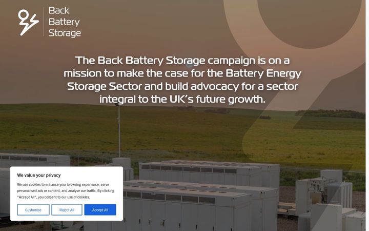 Screenshot of backbatterystorage.co.uk