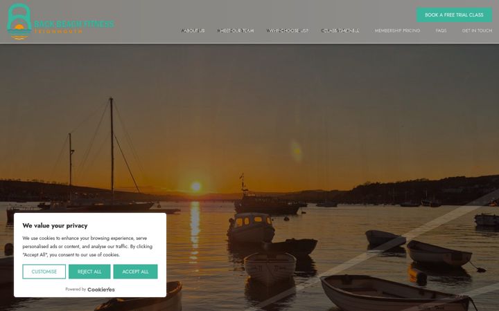 Screenshot of backbeachfitness.co.uk