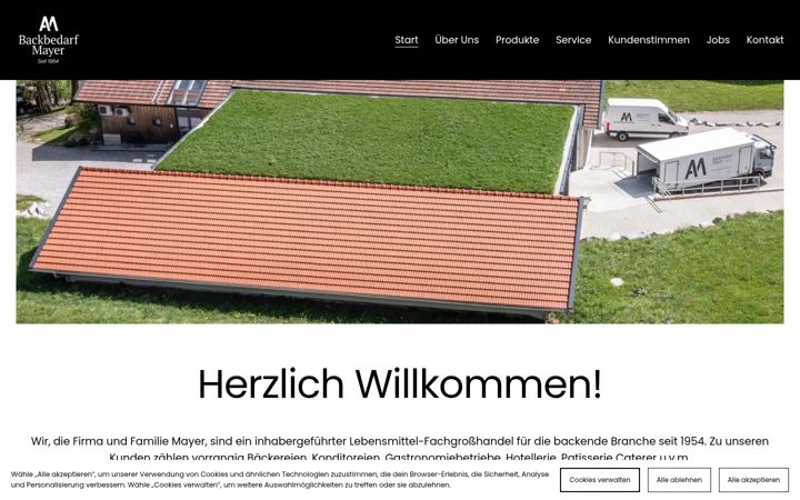 Screenshot of backbedarf.bayern