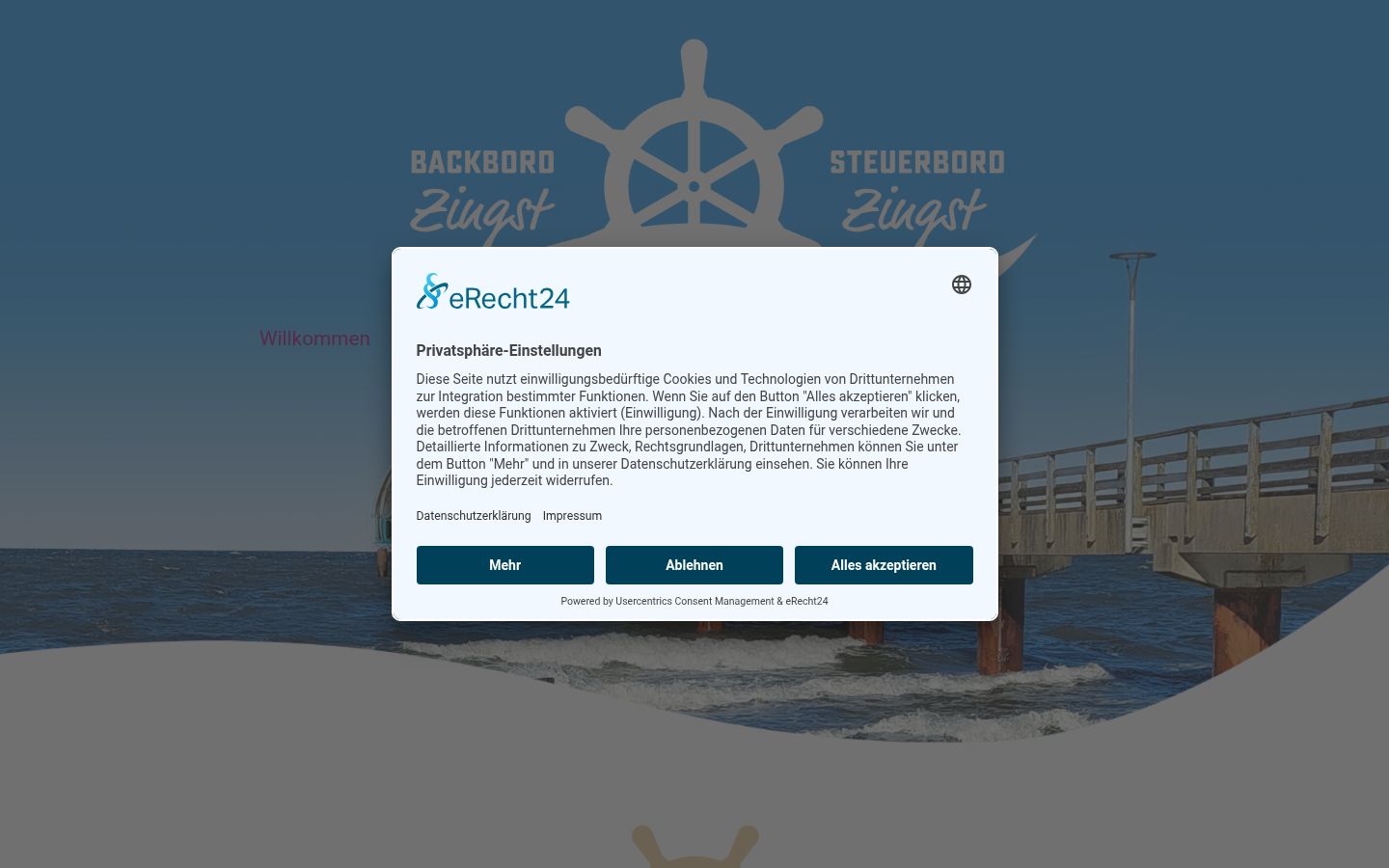 Screenshot del banner di consenso mostrato prima di qualsiasi interazione