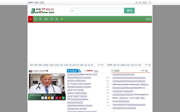 Snimka zaslona za backchina.com