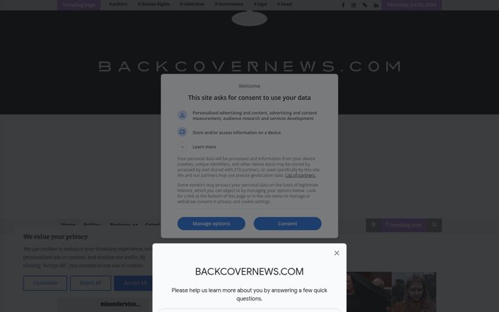 Screenshot of backcovernews.com