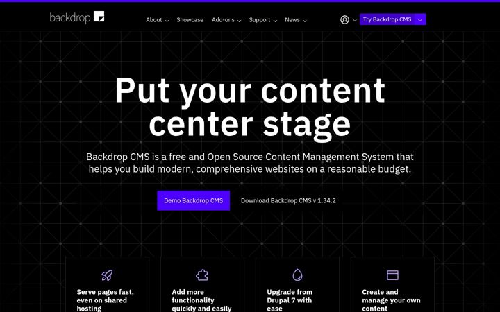 Screenshot of backdropcms.org