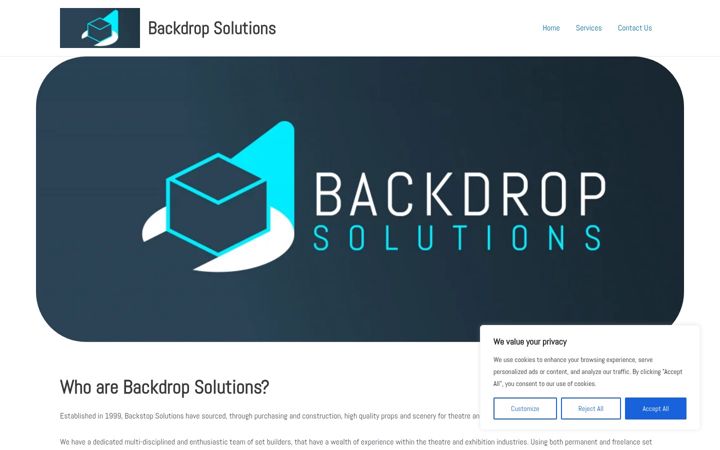 Screenshot of backdropsolutions.co.uk