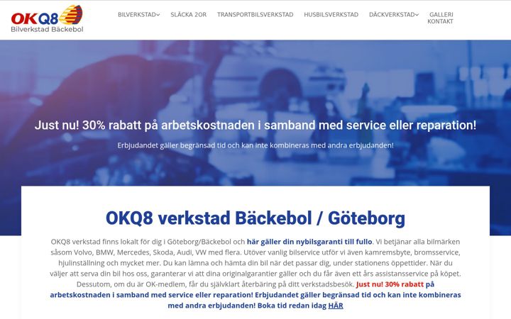 Screenshot of backebolbilverkstad.se