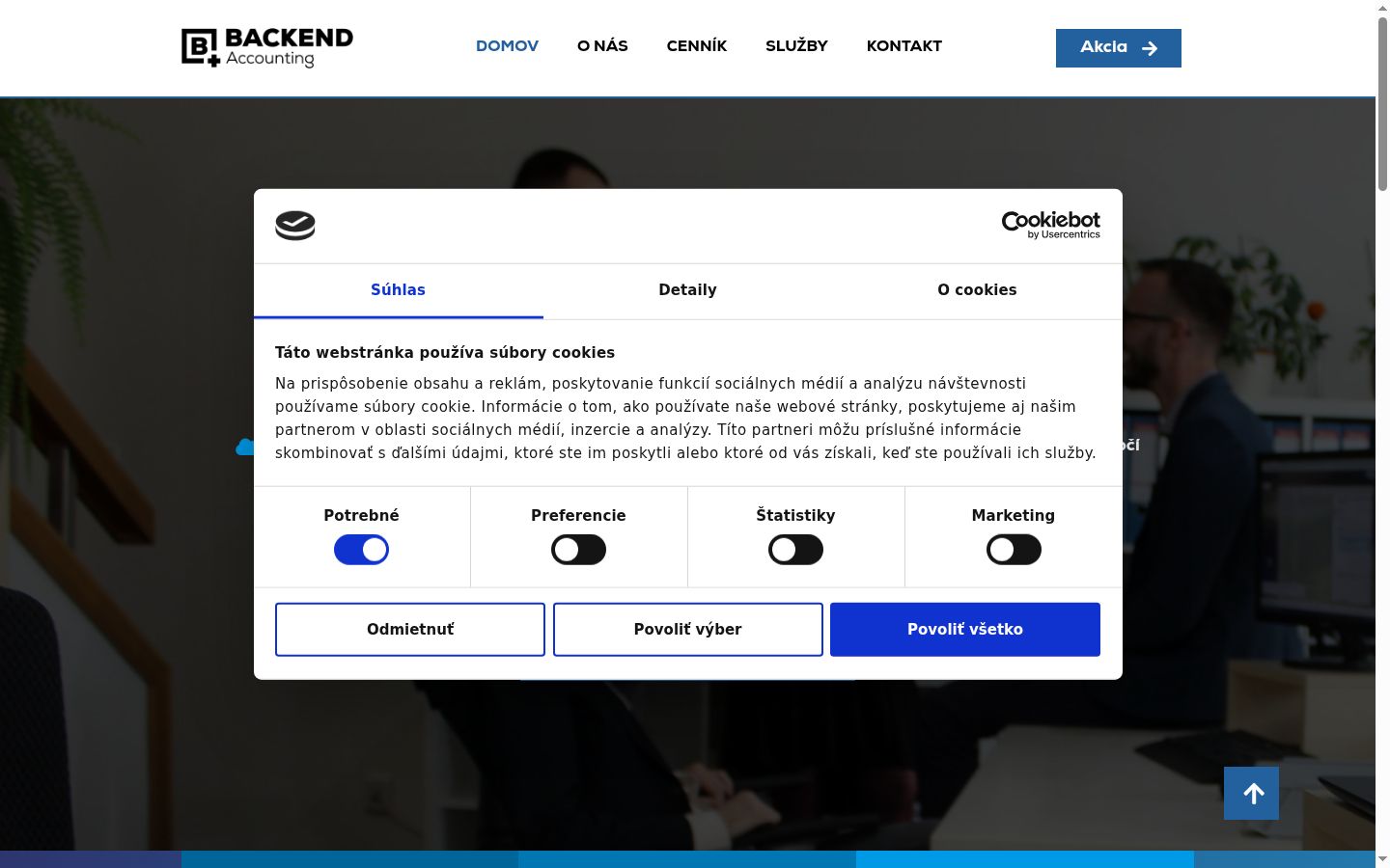 Screenshot del banner di consenso mostrato prima di qualsiasi interazione