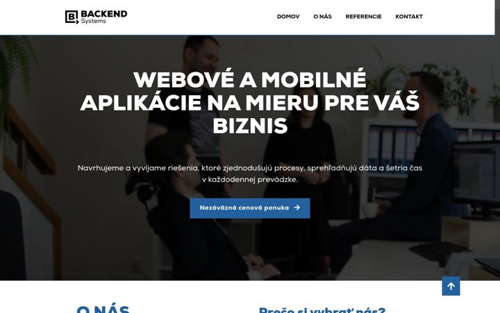Snímek obrazovky backend-systems.sk