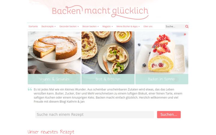 Screenshot of backenmachtgluecklich.de