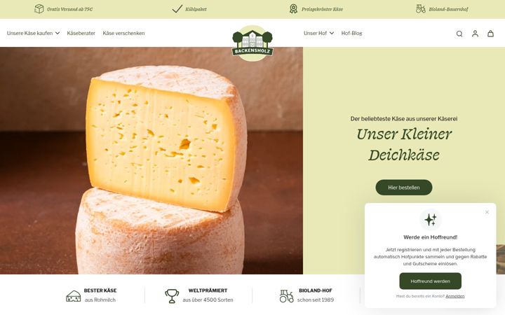 Screenshot of backensholz.de