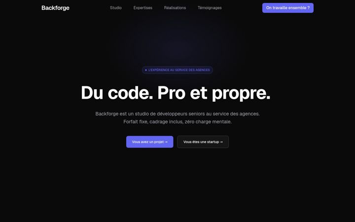Screenshot of backforge.io