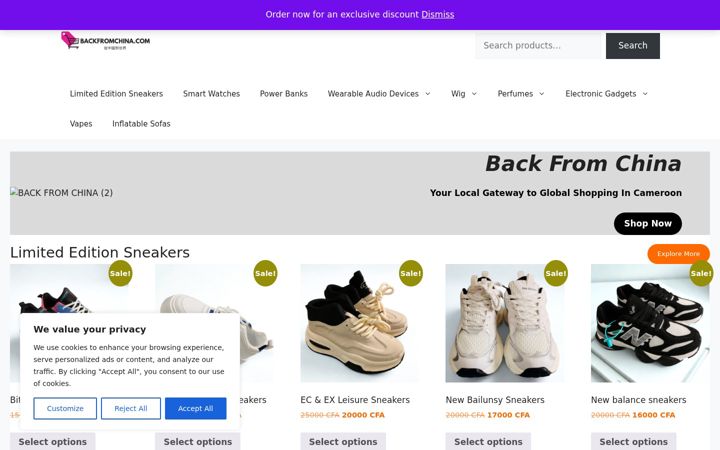 Screenshot of backfromchina.com