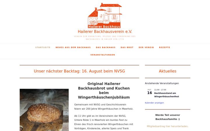 Екранна снимка на backhaus-hailer.de