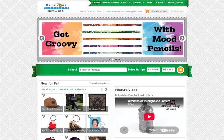 Screenshot of backhomecreations.com