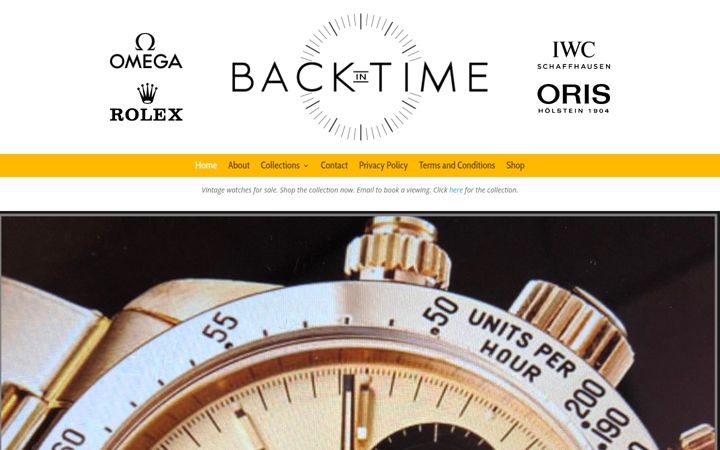 Snímek obrazovky backintimeltd.co.uk