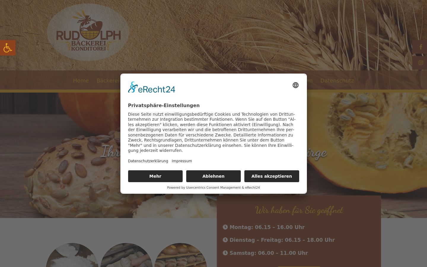 Screenshot of the consent banner shown before any interaction