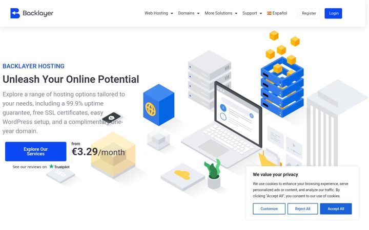 Screenshot of backlayer.eu