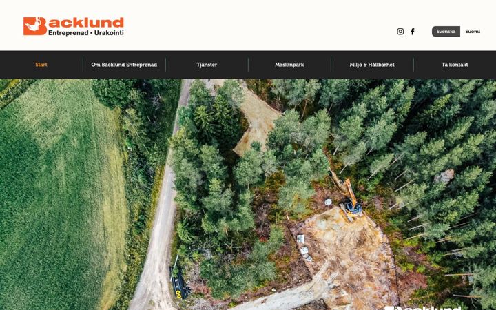 Screenshot of backlundentreprenad.fi