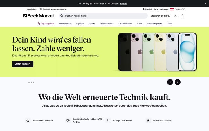 Screenshot of backmarket.at