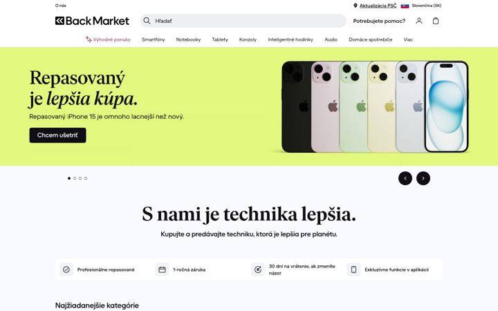 Screenshot of backmarket.sk