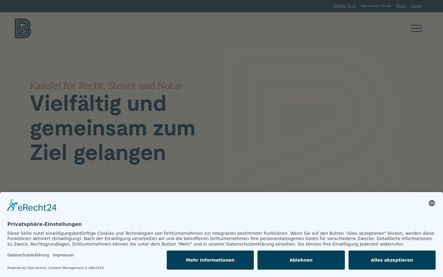 Screenshot of the consent banner shown before any interaction