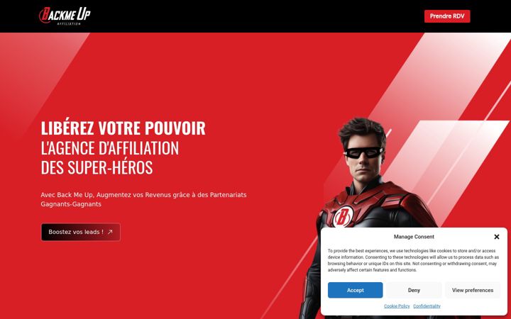 Screenshot of backmeup.fr