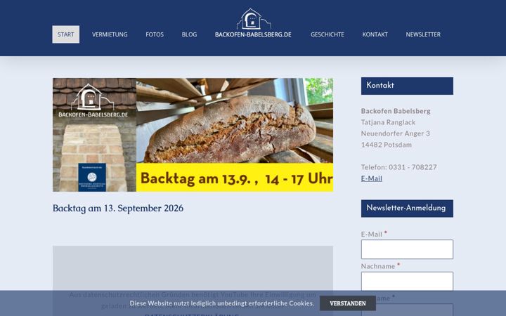 Screenshot of backofen-babelsberg.de