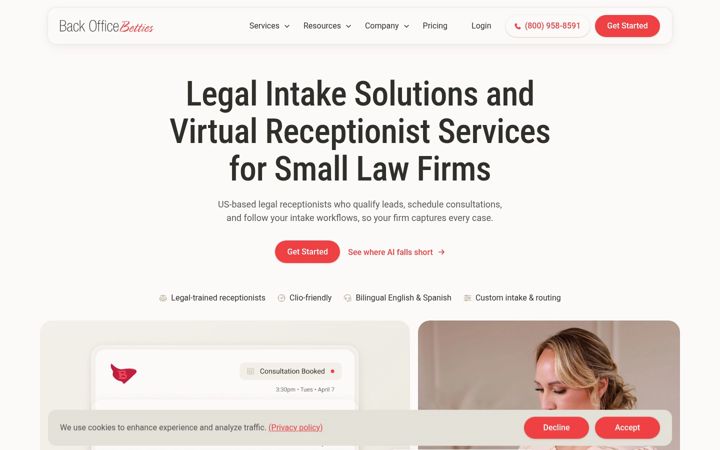 Screenshot of backofficebetties.com