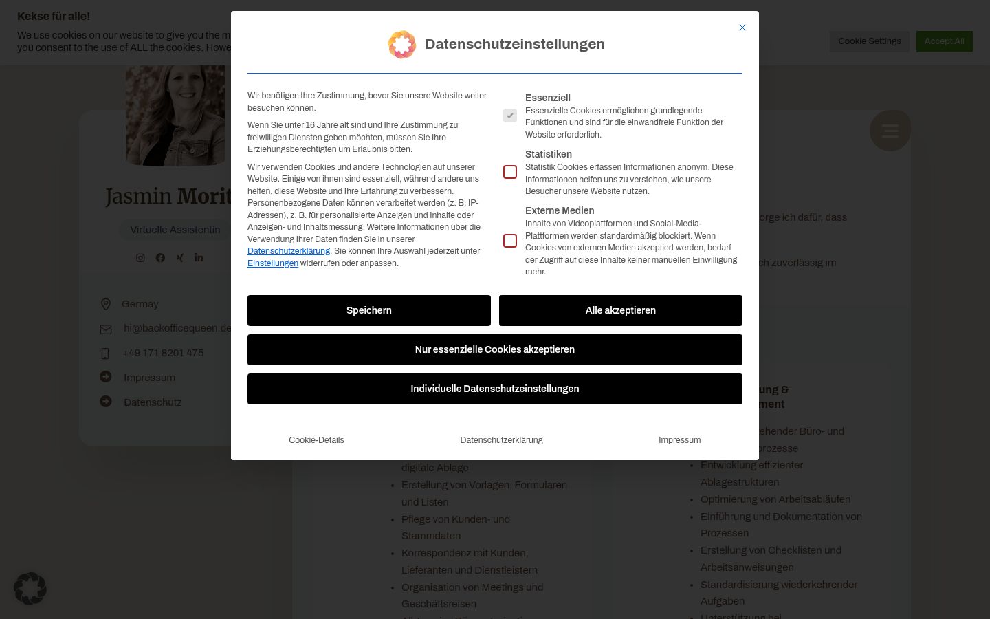 Screenshot tal-banner tal-kunsens muri qabel kwalunkwe interazzjoni