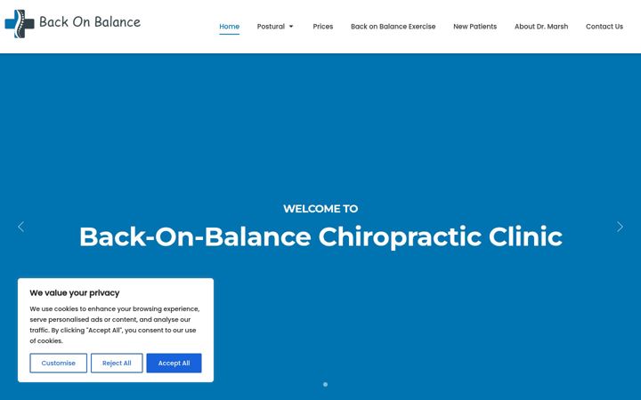 Screenshot of backonbalanceclinic.co.uk