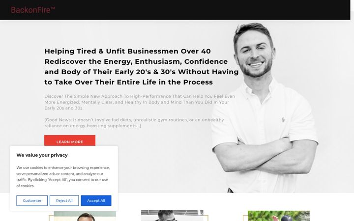 Screenshot of backonfire.com