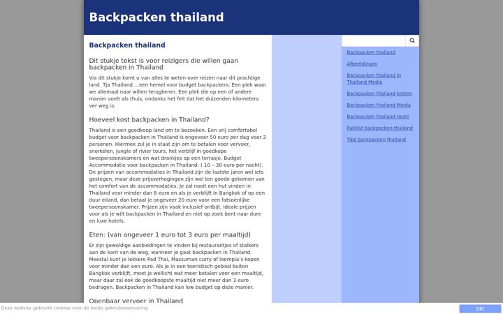 Screenshot of backpacken-thailand.nl