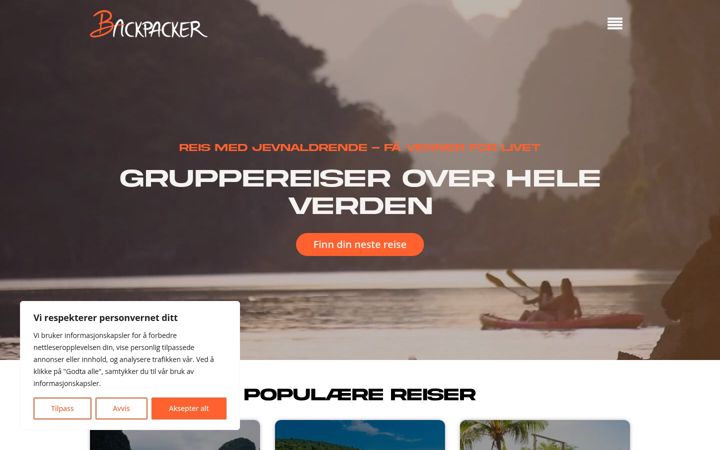Screenshot of backpacker.no