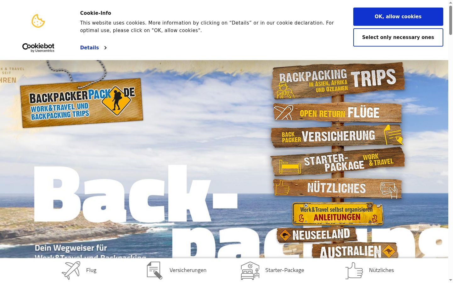 Screenshot of the consent banner shown before any interaction