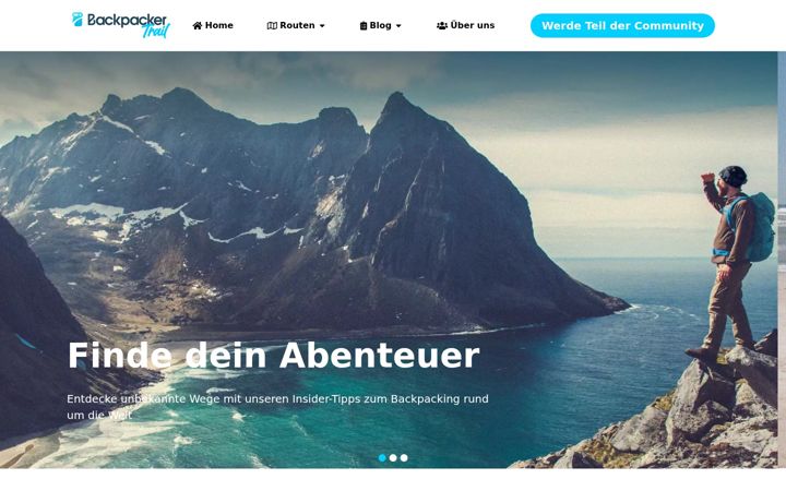 Screenshot of backpackertrail.de