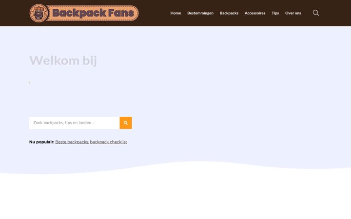 Screenshot of backpackfans.nl