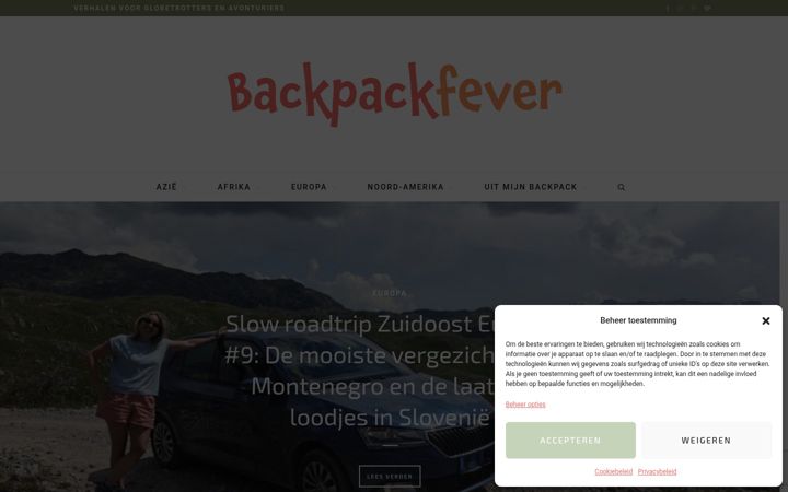 Screenshot of backpackfever.nl