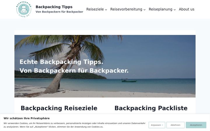 Snimka zaslona za backpacking-tipps.de