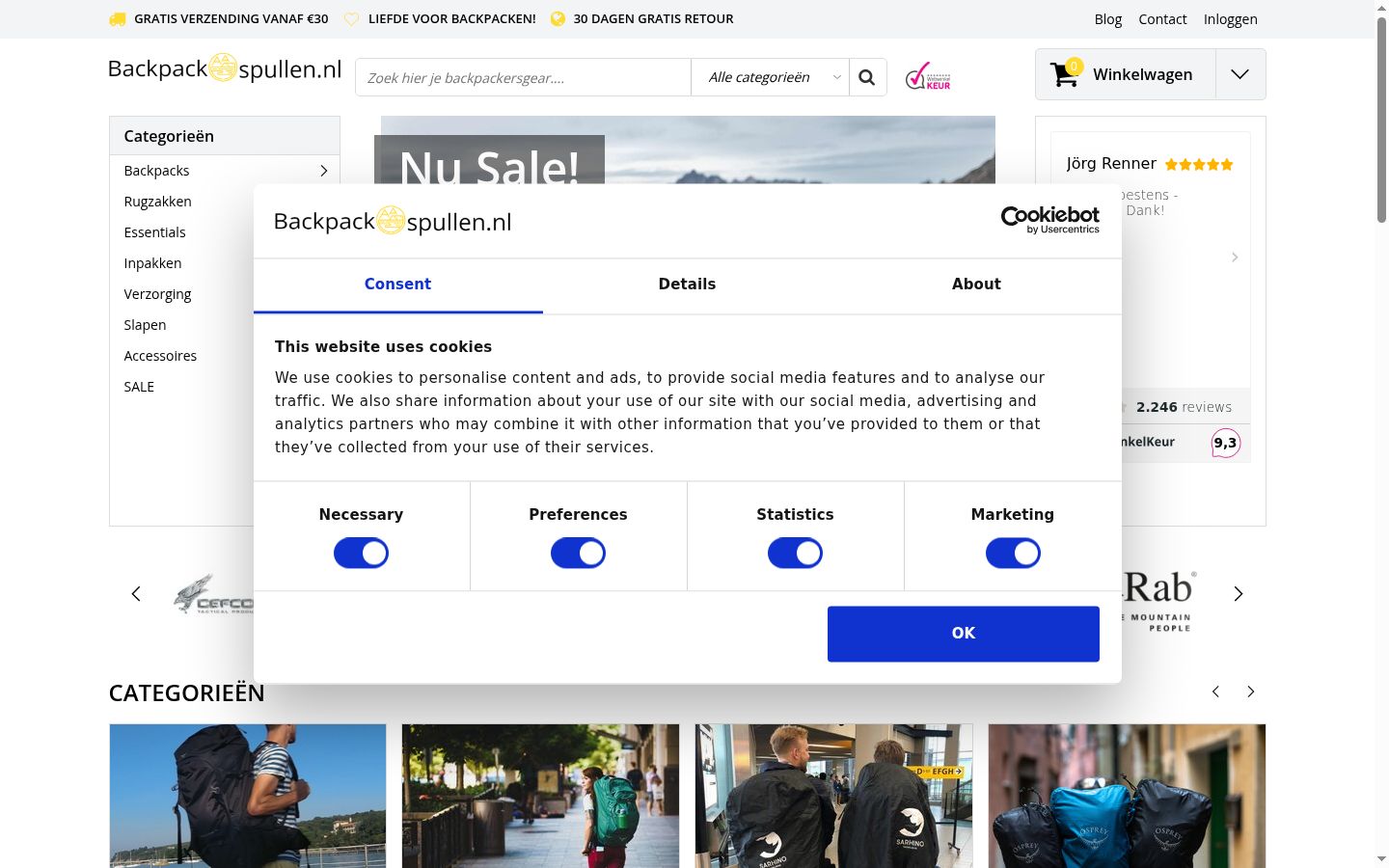 Kuvakaappaus suostumusbannerista, joka näytettiin ennen mitään vuorovaikutusta