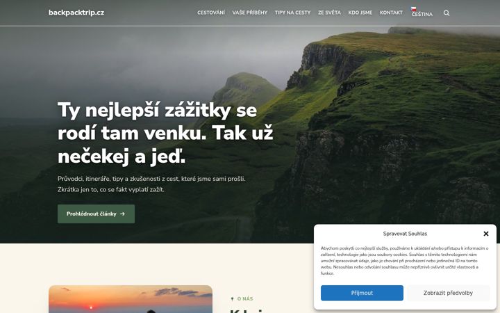 Screenshot ta' backpacktrip.cz